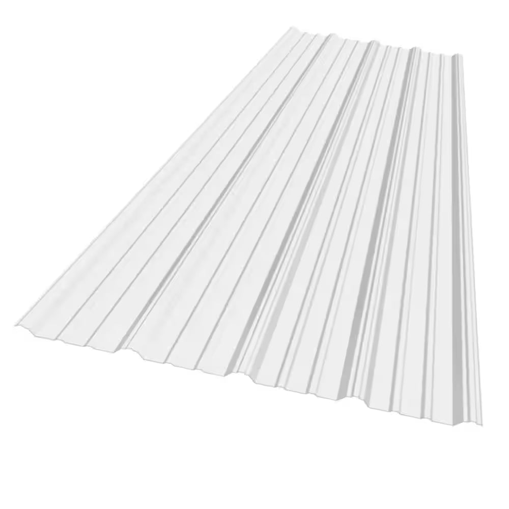 38 In. X 6 Ft. 9" Corrugated Polycarbonate Roof Panel in White Opal