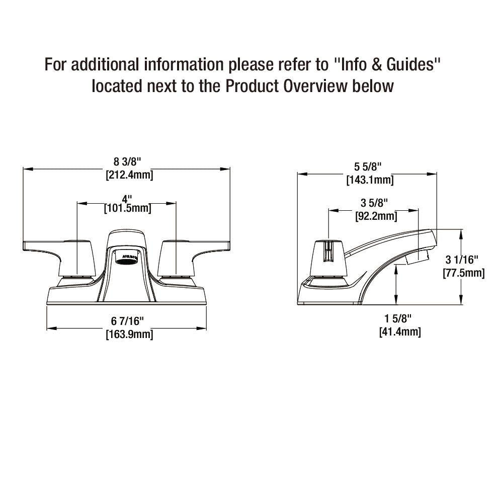 Aragon 4 In. Centerset 2-Handle Low-Arc Bathroom Faucet without Pop-Up Drain in Chrome