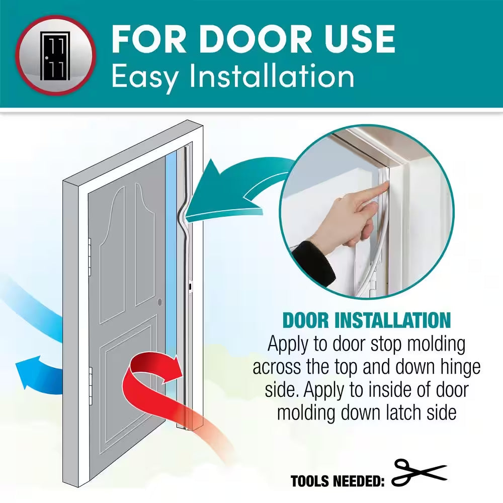 5/16 In. X 1/4 In. X 17 Ft. White D-Center EPDM Medium Gap Weatherseal Tape