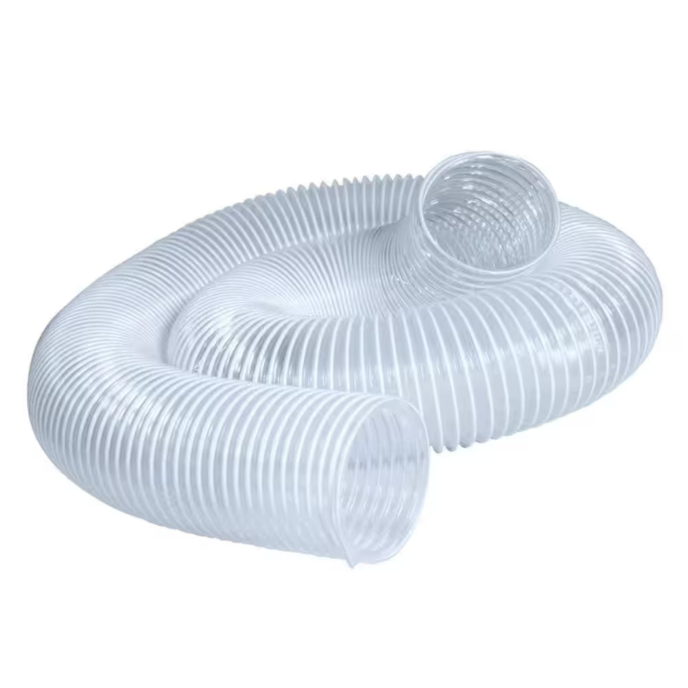 4 In. X 10 Ft. Flexible PVC Dust Collector Hose for Dust Collection System, Clear Color