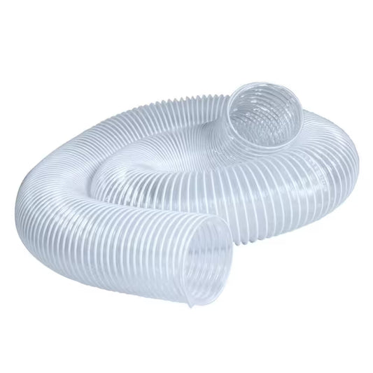4 In. X 10 Ft. Flexible PVC Dust Collector Hose for Dust Collection System, Clear Color