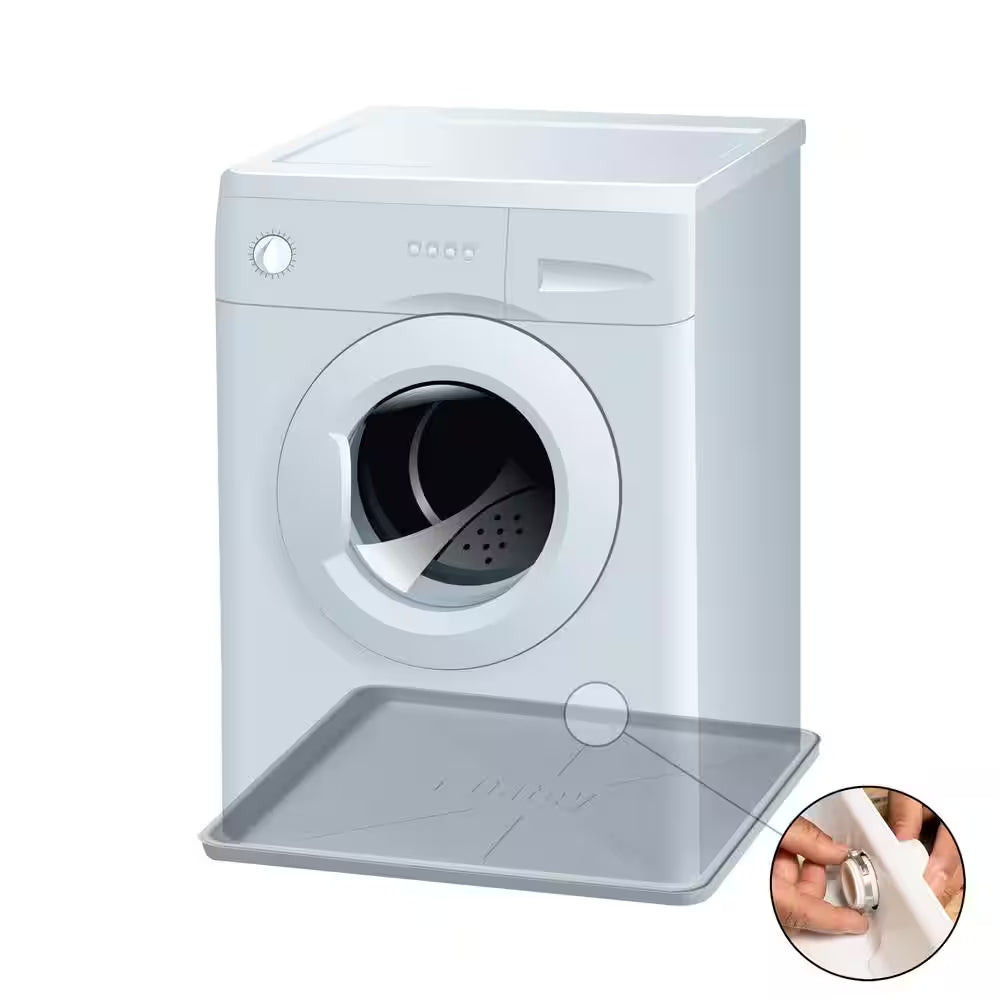 28 In. X 30 In. Plastic Washing Machine Drain Drip Pan with 1 In. Furnished Drain Adapter