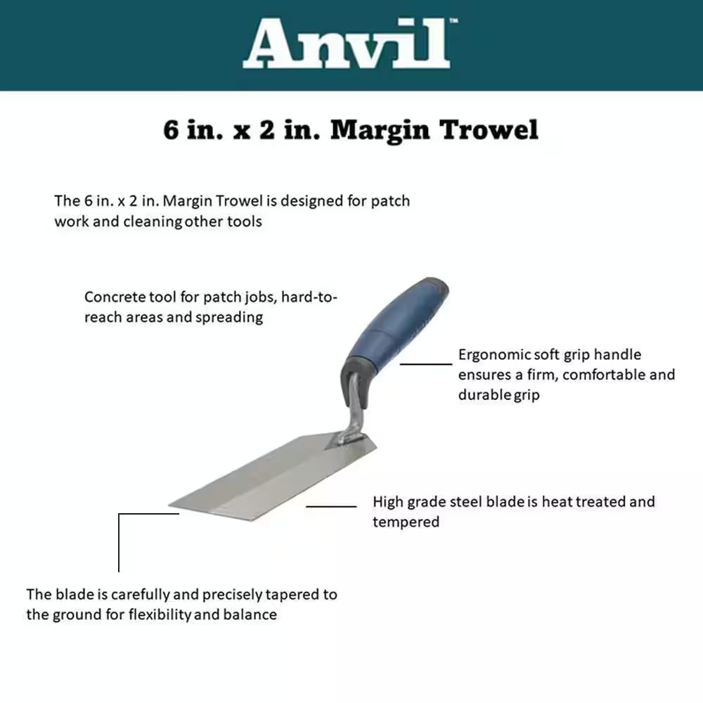 6 In. X 2 In. Margin Trowel