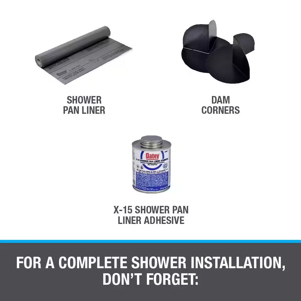 6 Ft. X 10 Ft. Gray PVC Shower Pan Liner