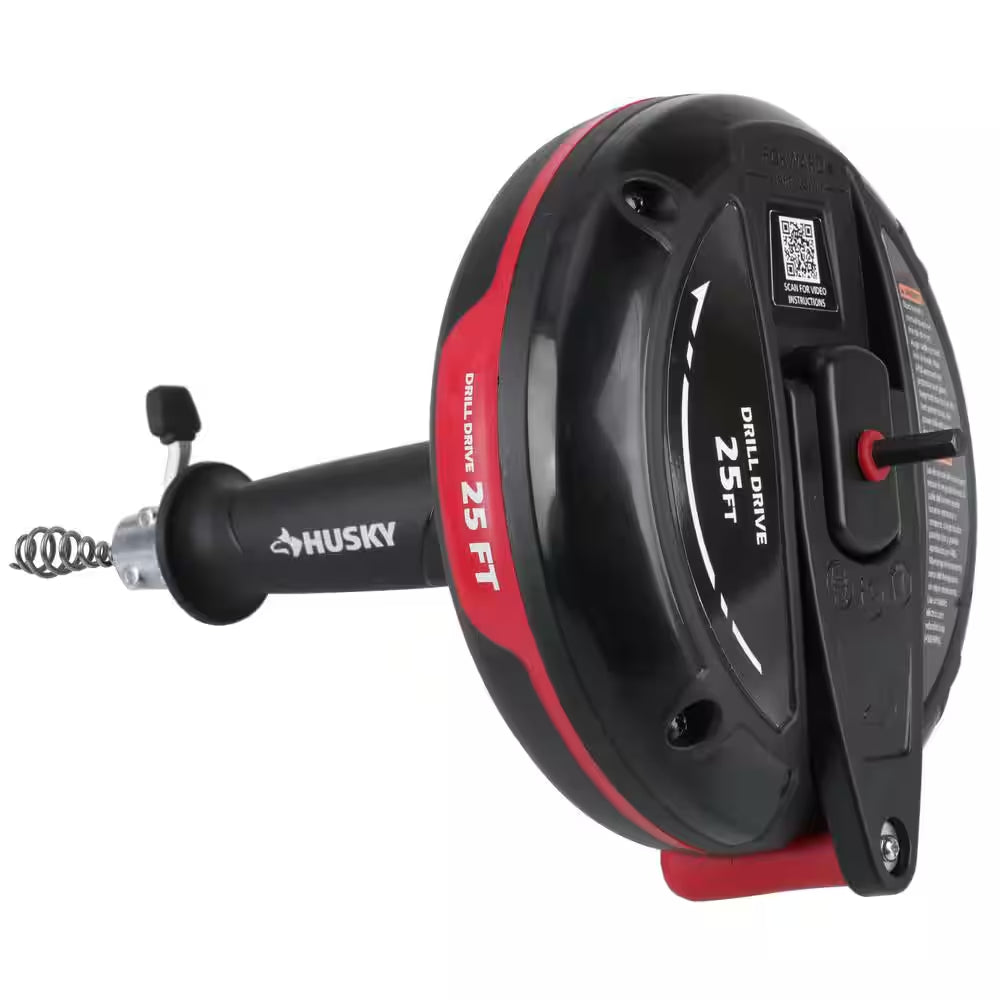 25 Ft. Power Drum Drain Snake Drill-Operated Auger for Sink, Tub and Shower Clogs