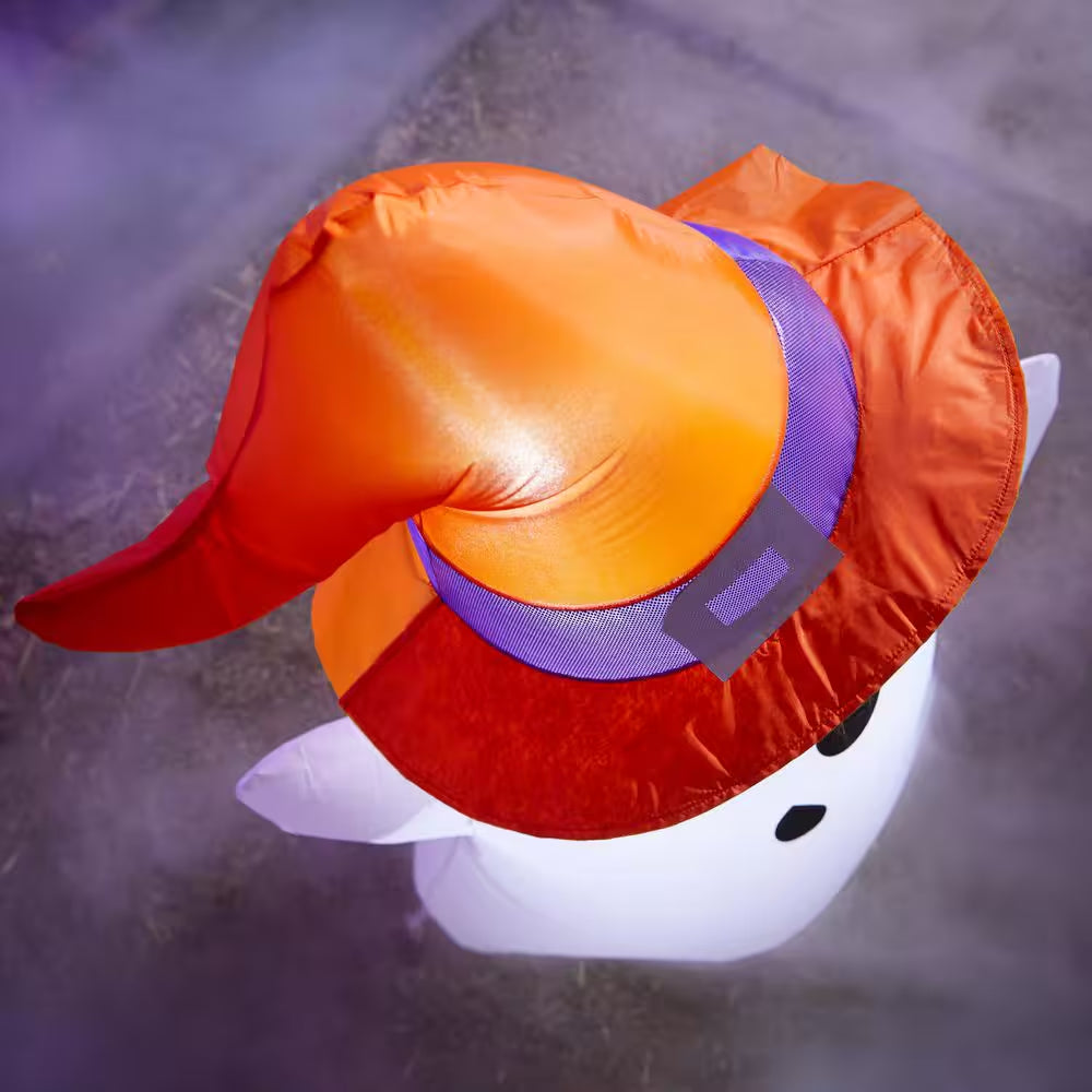 3.5 Ft LED Ghost with Witch Hat Inflatable Airblown® I2