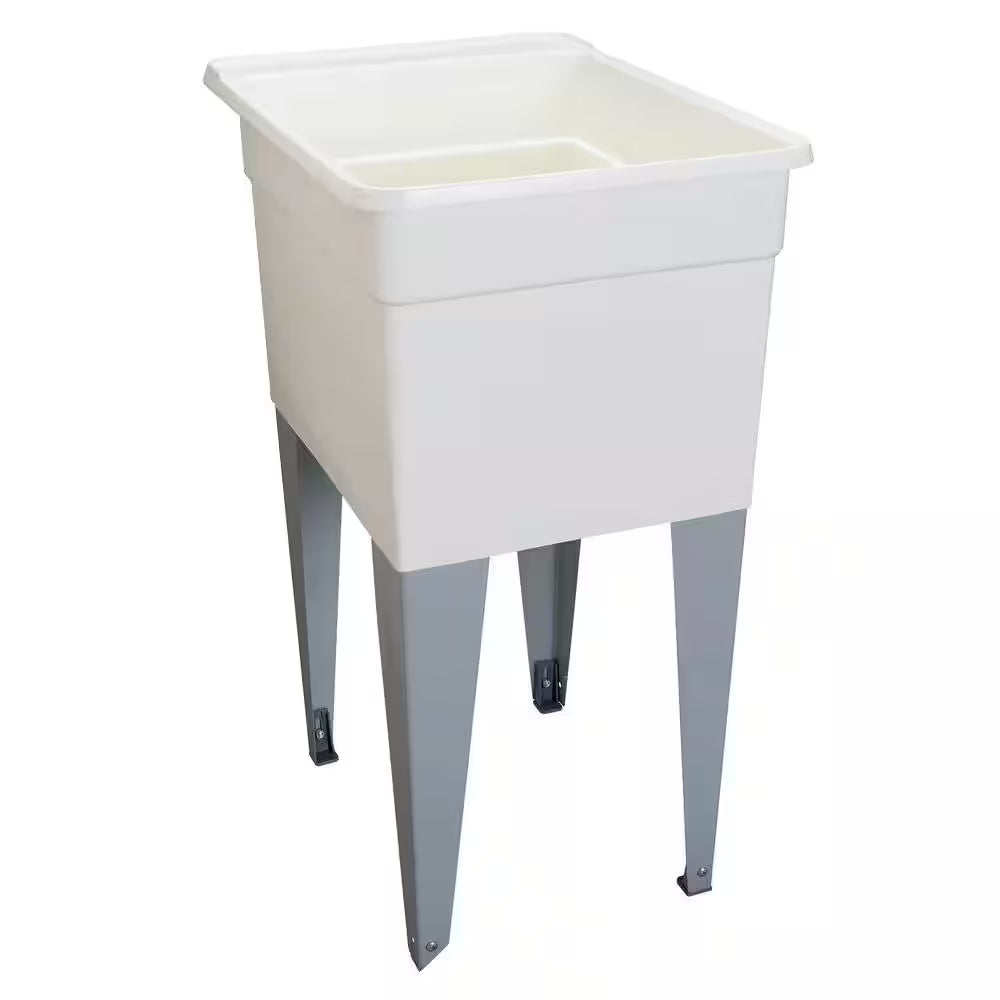 18 In. X 24 In. Plastic Utilatub Single Laundry Tub in White