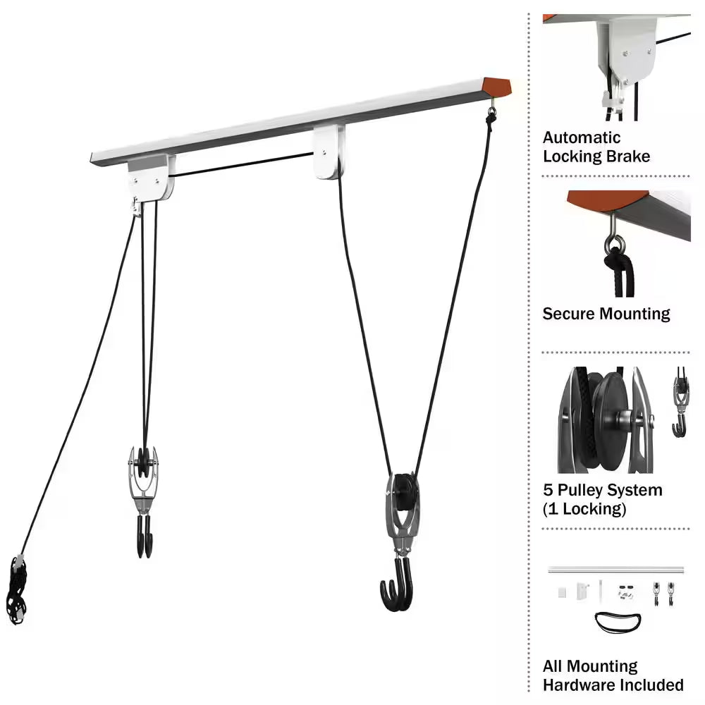Black 1-Bike Ceiling Mount Heavy Duty Garage Bike Rack