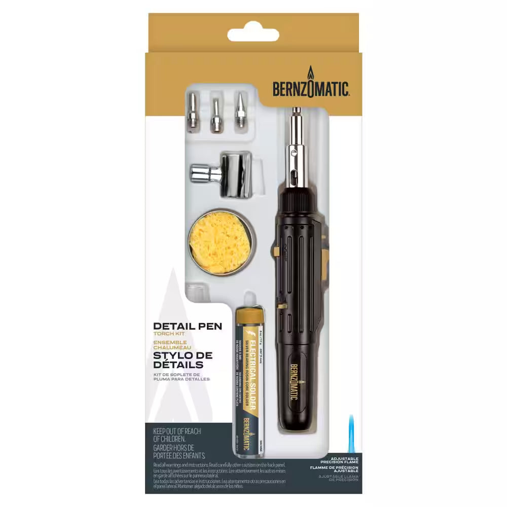 Detail Cordless Pen Torch Butane Torch Kit with 7 Settings and Case