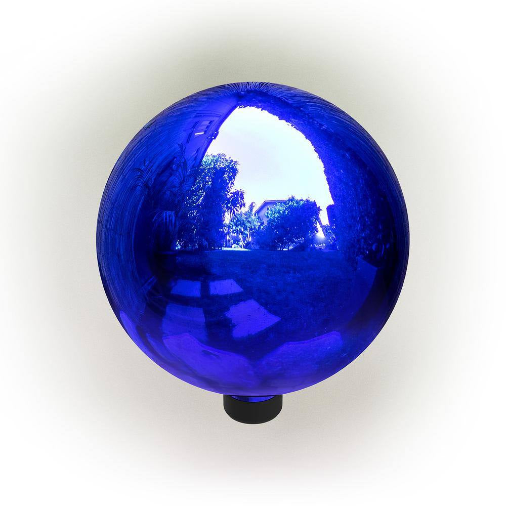 10 In. Dia Indoor/Outdoor Glass Gazing Globe Festive Yard Decor, Blue