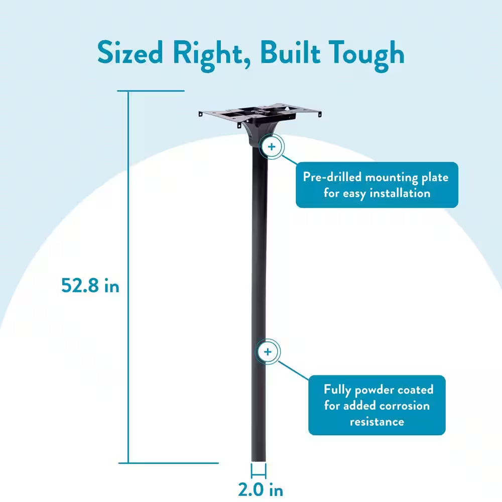 Coolidge 2 In. Dia In-Ground Steel Mailbox Post Black