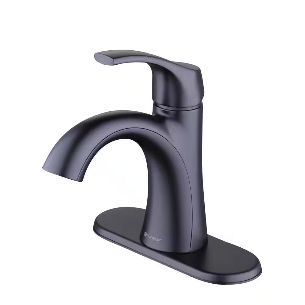 Arnette Single Handle Single Hole Bathroom Faucet in Matte Black