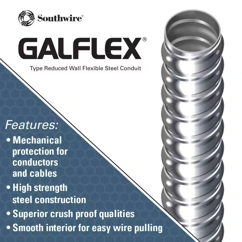 3/4 In. X 50 Ft. Galflex RWS Metallic Armored Steel Flexible Conduit