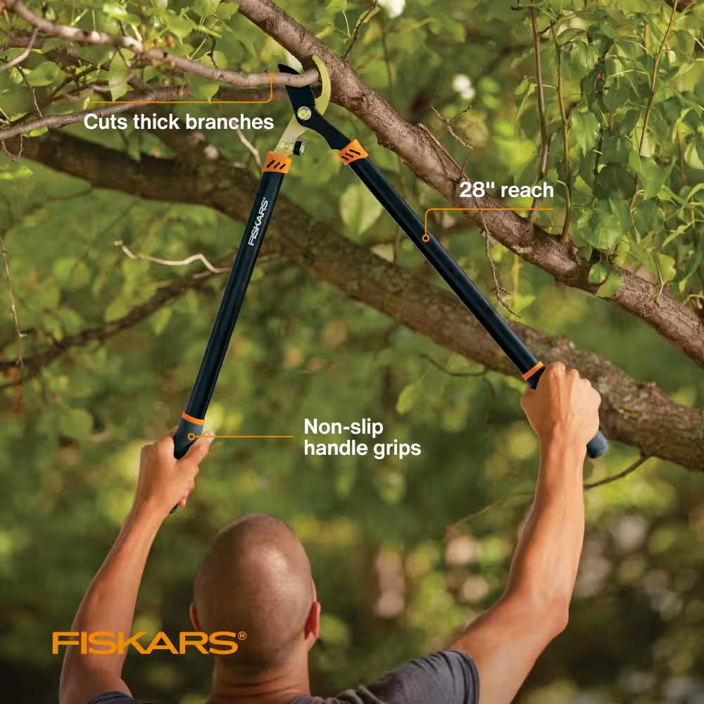 1-1/2 In. Cut Capacity Low-Friction Steel Blade, 28 In. Bypass Lopper with Non-Slip Handles