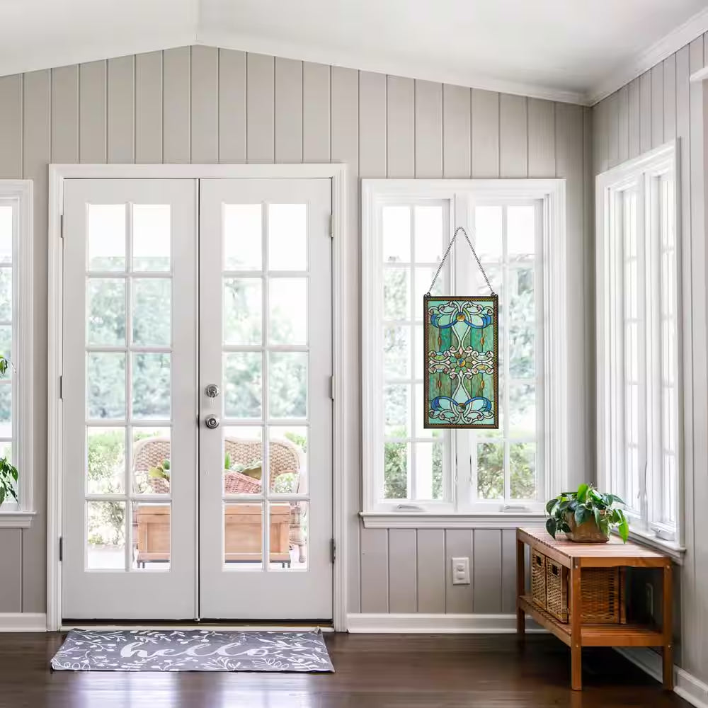 Green Stained Glass Brandi'S Window Panel