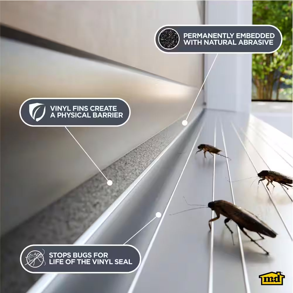 36 In. Brown Vinyl U-Shape Deny Slide-On under Door Seal