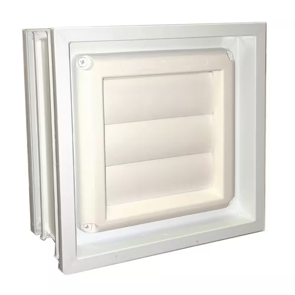 31 In. X 13.5 In. X 3.125 In. Frameless Wave Pattern Glass Block Window with Dryer Vent