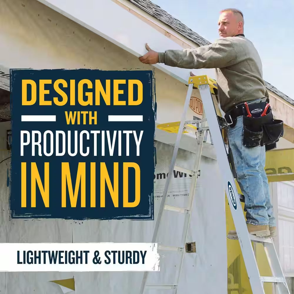 6 Ft. Aluminum Step Ladder (10 Ft. Reach Height) with 250 Lb. Load Capacity Type I Duty Rating