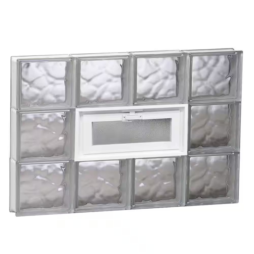 31 In. X 23.25 In. X 3.125 In. Frameless Wave Pattern Vented Glass Block Window