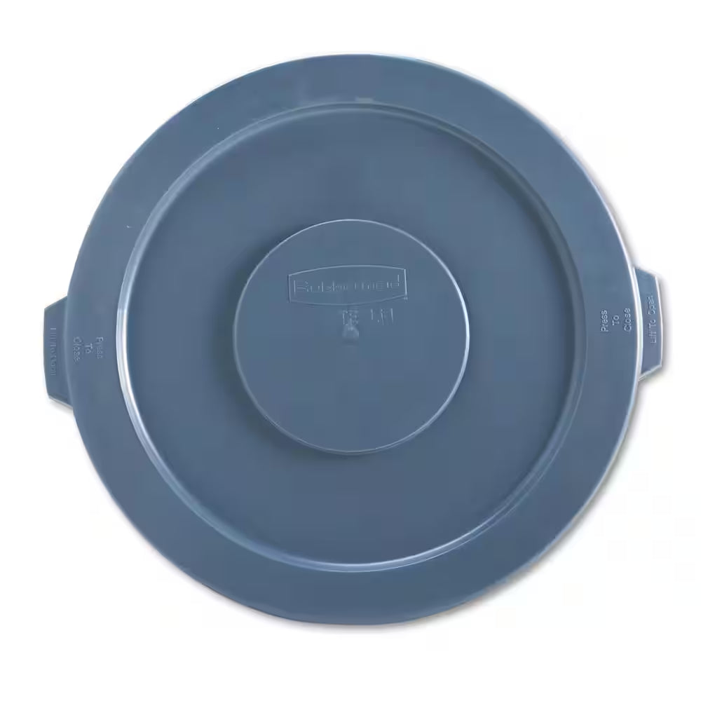 22.25 In. Dia Gray round Flat Top Trash Can Lid, for 32 Gal. round BRUTE Containers