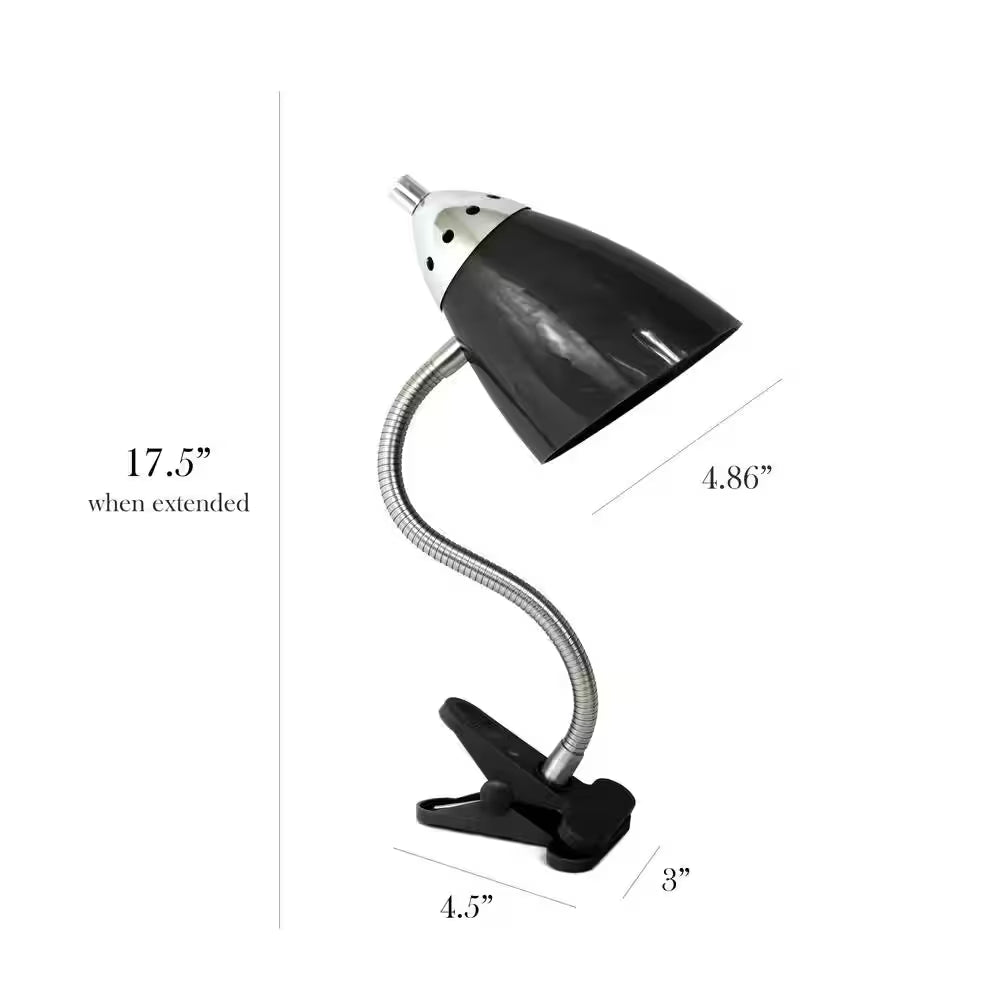 14 In. Black Flossy Flexible Gooseneck Clip Light