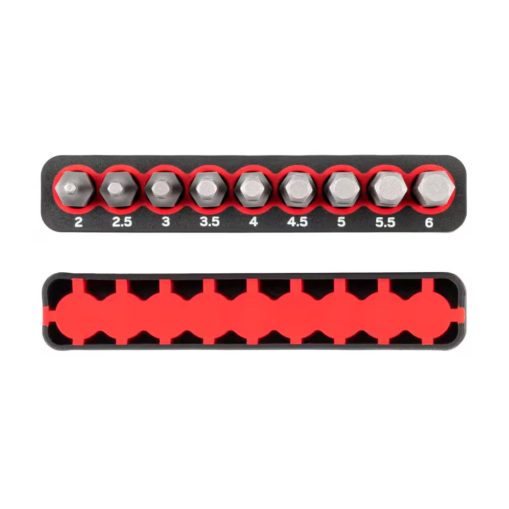 1/4 In. Metric Hex Bit Set with Rail (2 Mm to 6 Mm)