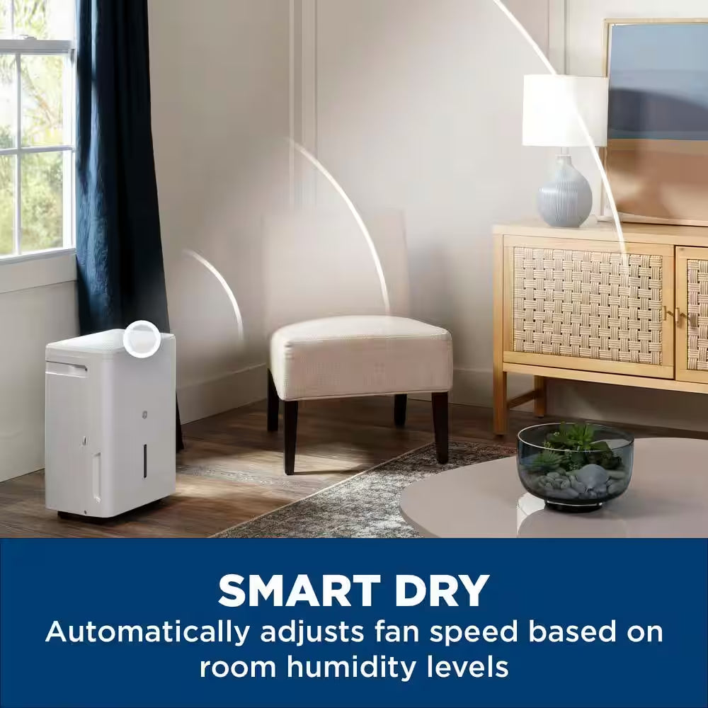 35 Pt. Dehumidifier with Smart Dry for Bedroom, Basement or Very Damp Rooms up to 3000 Sq. Ft. in White, ENERGY STAR
