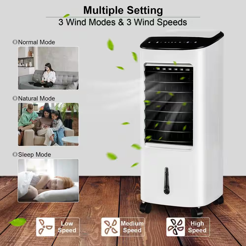 3-In-1 Evaporative Air Cooler Fan Portable Air Conditioner W/ Remote Control 7.5-Hour Timer Home Office