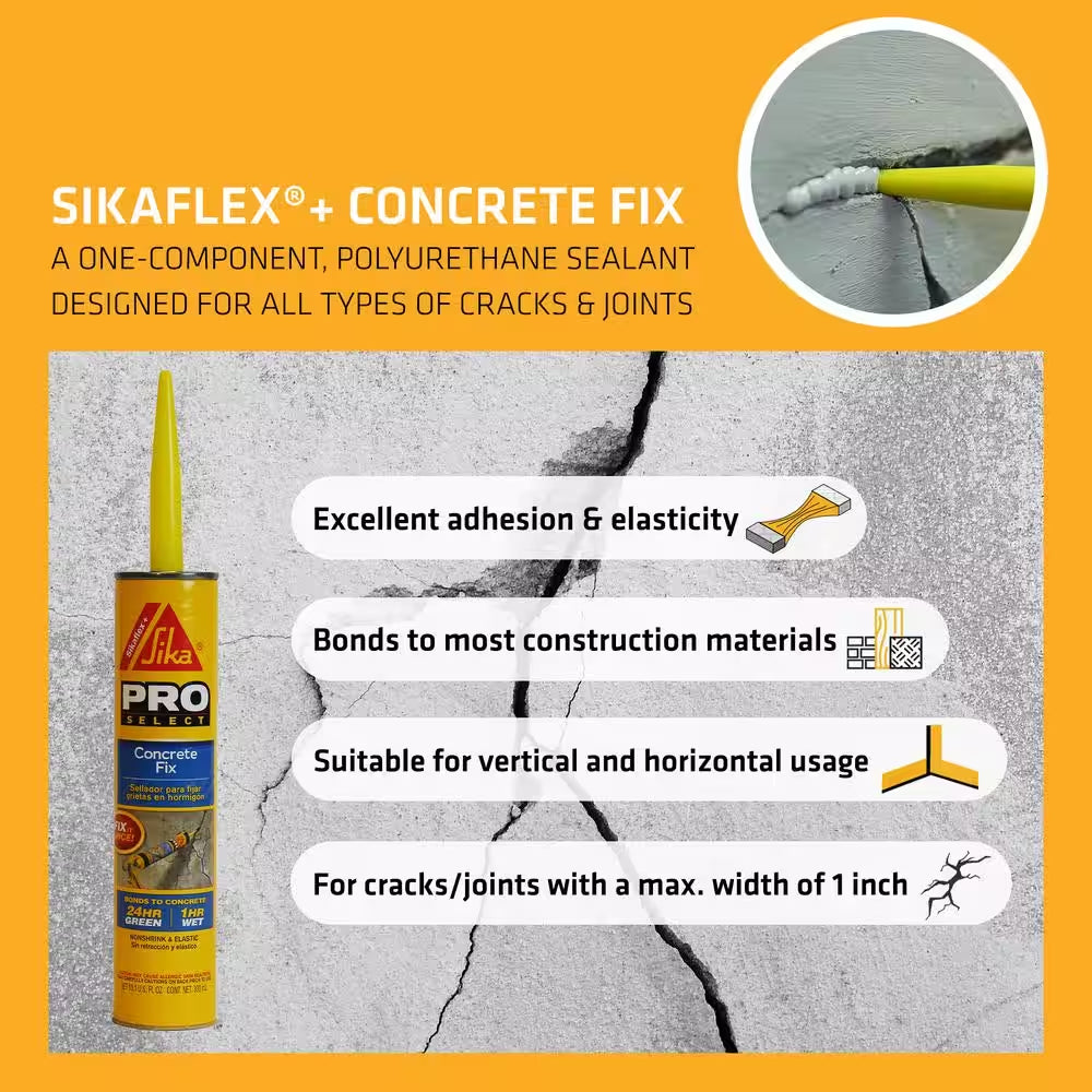 10.1 Fl. Oz. flex Concrete Fix No-Sag Concrete Crack Filler Repair Polyurethane Sealant in Limestone
