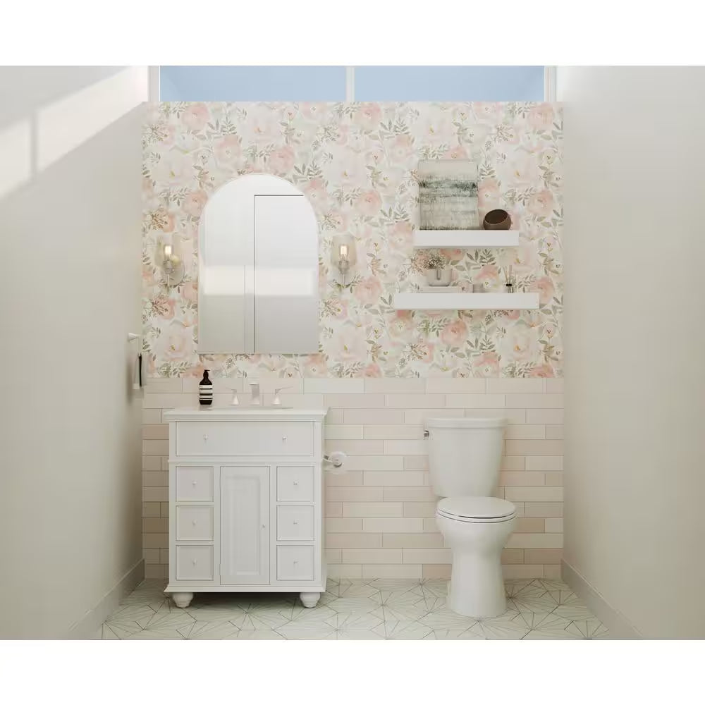 12 Inch Rough in Two-Piece 1.28 GPF Single Flush round Toilet in White Seat Included