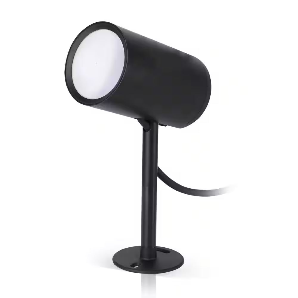 Low Voltage 1600 Lumens Black RGB Integrated LED Smart Wi-Fi Landscape Spotlight, Works W/ Alexa/Hey Google/Homekit/Siri
