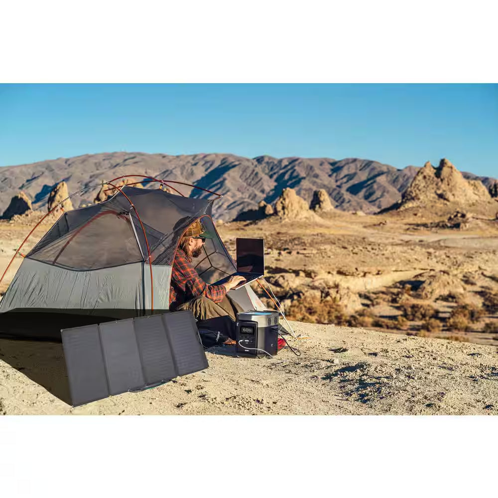 160-Watt Portable Solar Panel, Foldable Solar Charger Chainable for Power Station/Generator, Waterproof for Outdoors