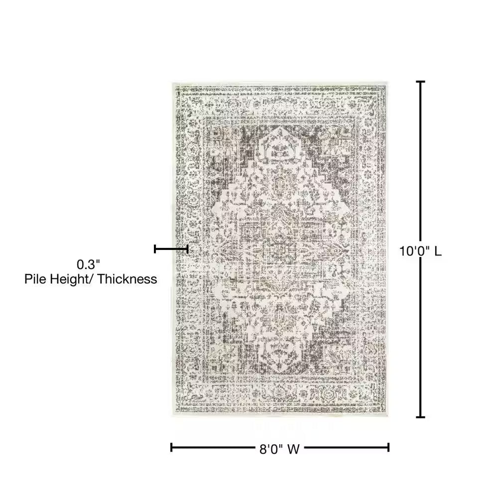 Vintage Tanith Cream 8 Ft. X 10 Ft. Living Room/Bedroom/Dining Room Area Rug