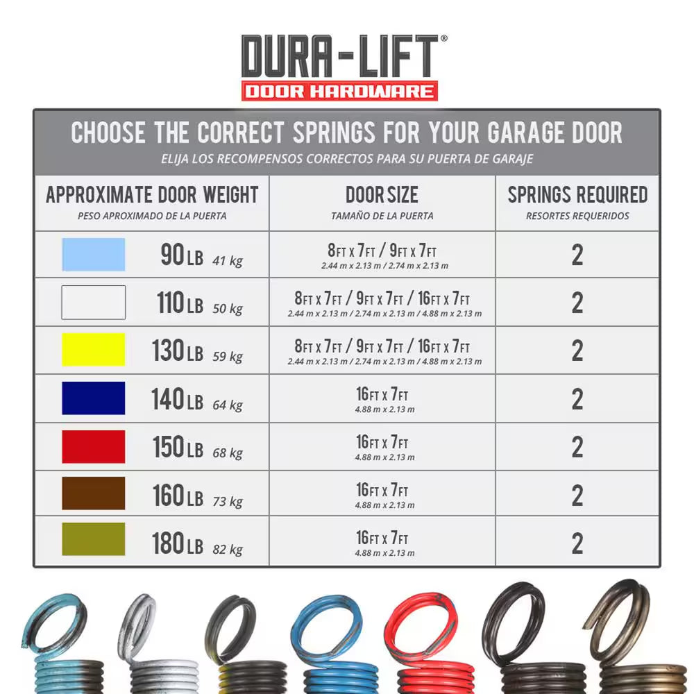 140 Lb. Heavy Duty Extension Garage Door Spring (2-Pack)