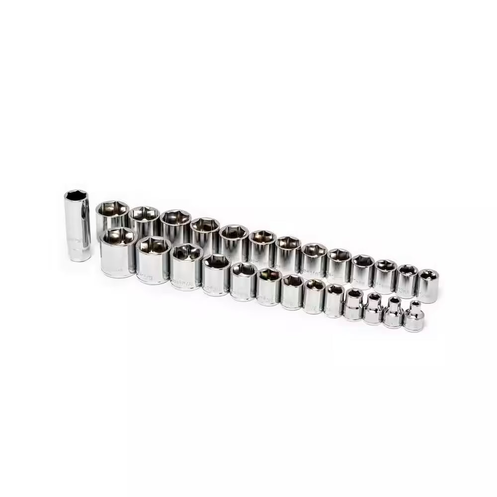 1/4 In. and 3/8 In. Drive 6-Point Standard Sae/Metric Mechanics Tool Set with Case (150-Piece)