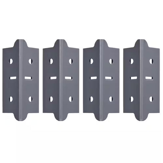4-Pack Steel Post Coupling Outer in Grey (4 In. H X 1.375 In. W X 1.375 In. D)