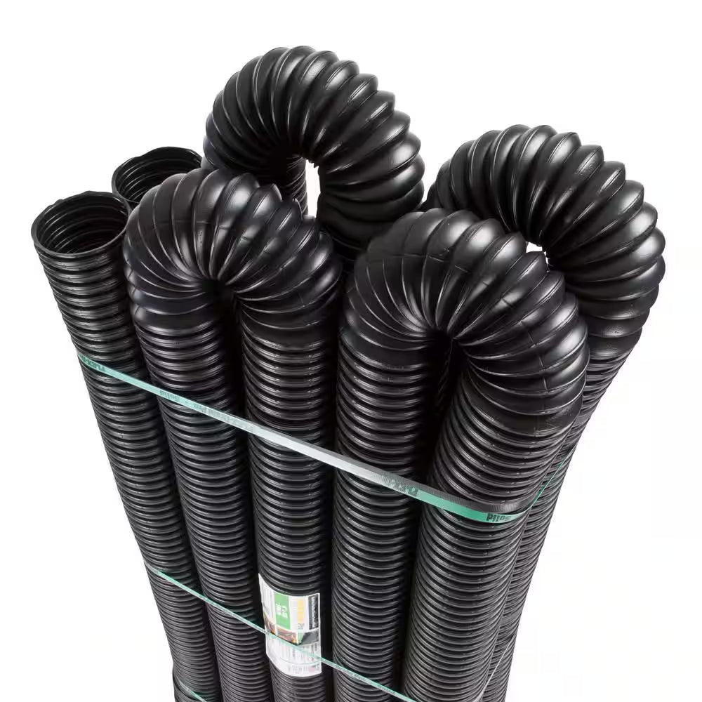 Flex Drain Pro 4 In. X 50 Ft. High Density Polyethylene Solid Drain Pipe