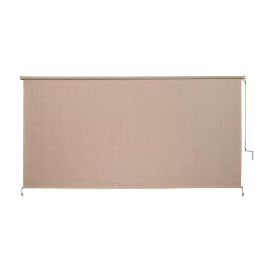 Camel Cordless UV Blocking Fade Resistant Fabric Exterior Roller Shade 120 In. W X 72 In. L
