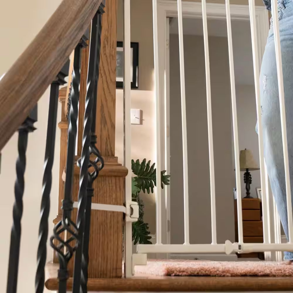 Stairway plus 46W Series Safety Pet and Baby Gate, 32 In. - 48 In. Wide, 32.5 In. Tall, Pressure or Hardware Mounted