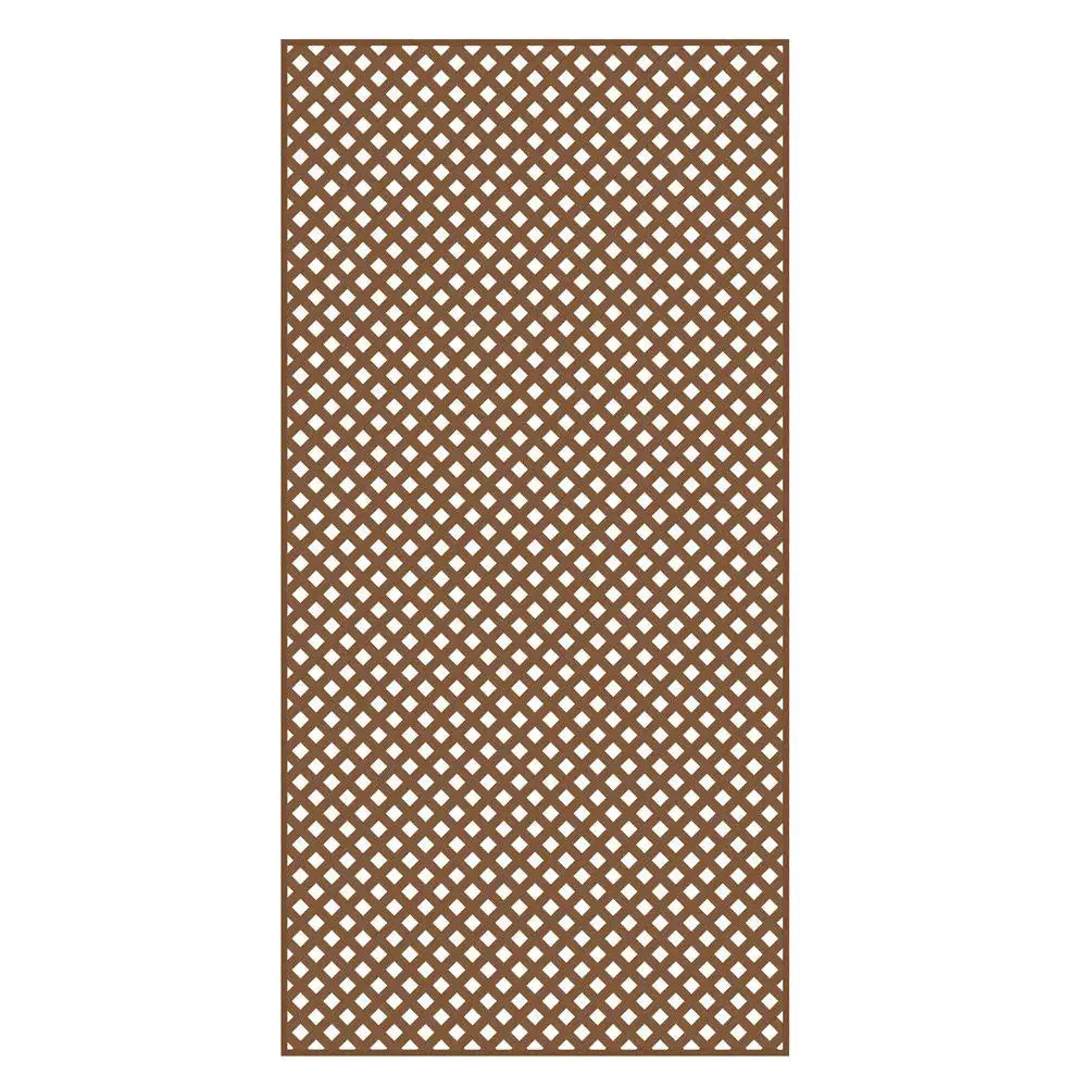 4 Ft. X 8 Ft. California Redwood Privacy Diamond Vinyl Lattice Panel - Solid Border