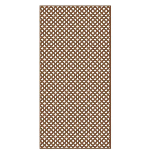 4 Ft. X 8 Ft. California Redwood Privacy Diamond Vinyl Lattice Panel - Solid Border