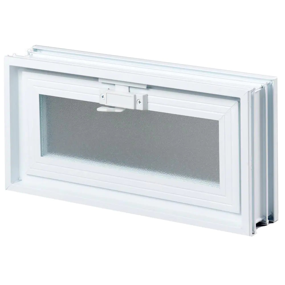 3 In. Thick Series 16 In. X 8 In. X 3 In. Hopper Vent for Glass Block Windows (Actual 15.5 X 7.75 X 3.12 In.)