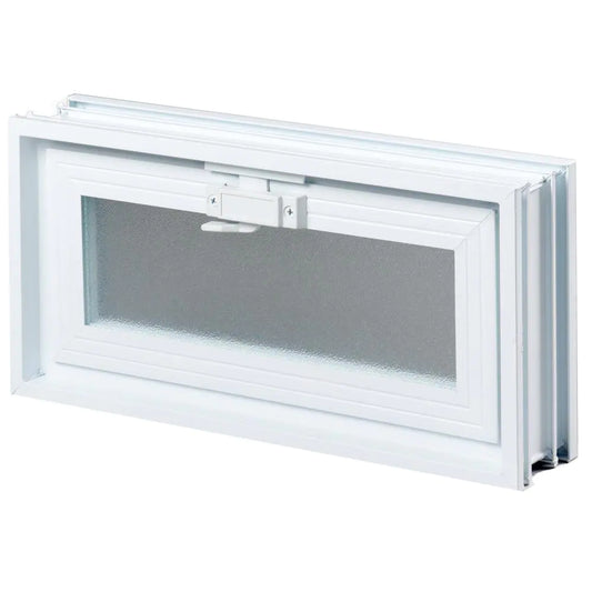 3 In. Thick Series 16 In. X 8 In. X 3 In. Hopper Vent for Glass Block Windows (Actual 15.5 X 7.75 X 3.12 In.)
