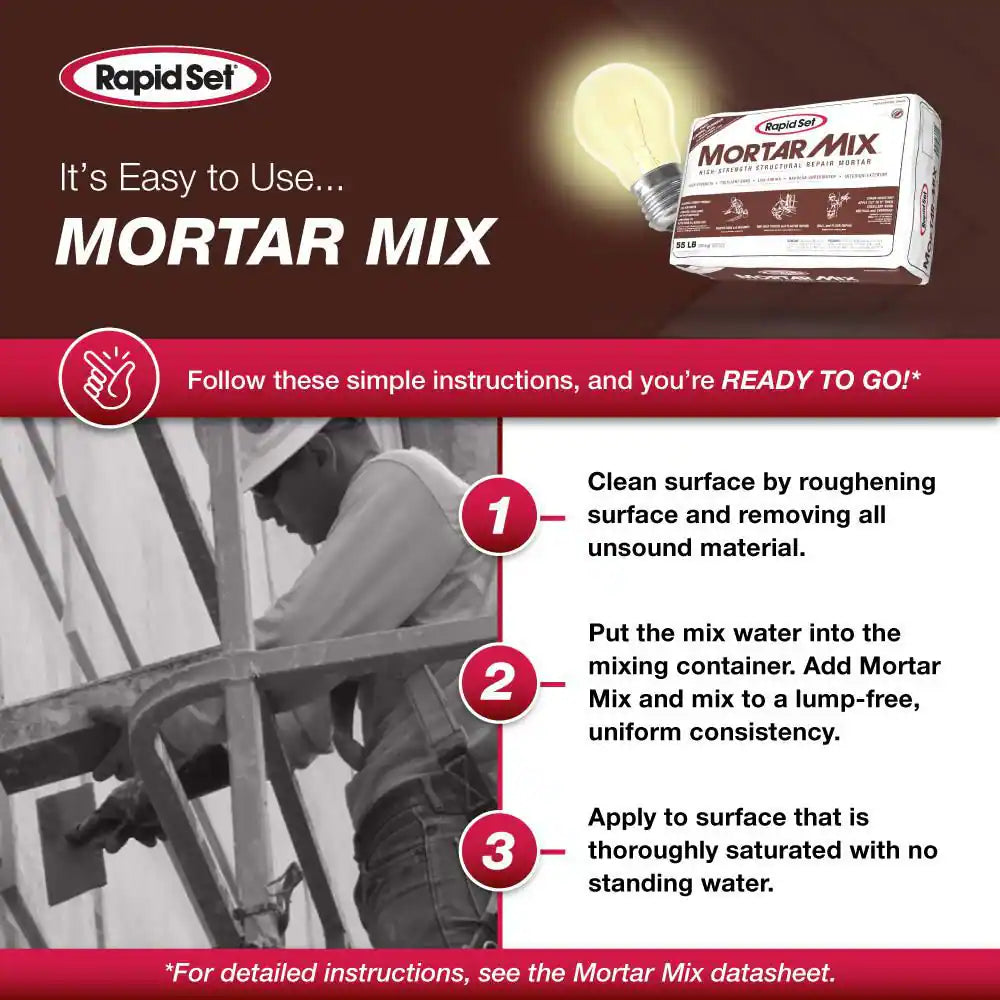 55 Lbs. High-Performance, Fast-Setting Mortar Mix