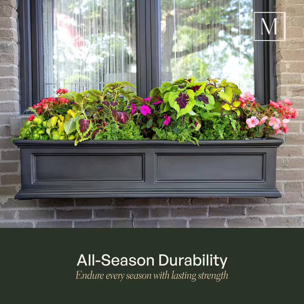 Fairfield 36 In. X 11 In. Self-Watering Espresso Polyethylene Window Box