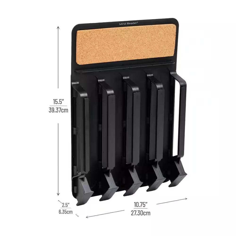 Wall Mount Single Serve Pod Organizer 20 Pod Capacity Magnetic or Adhesive, Black