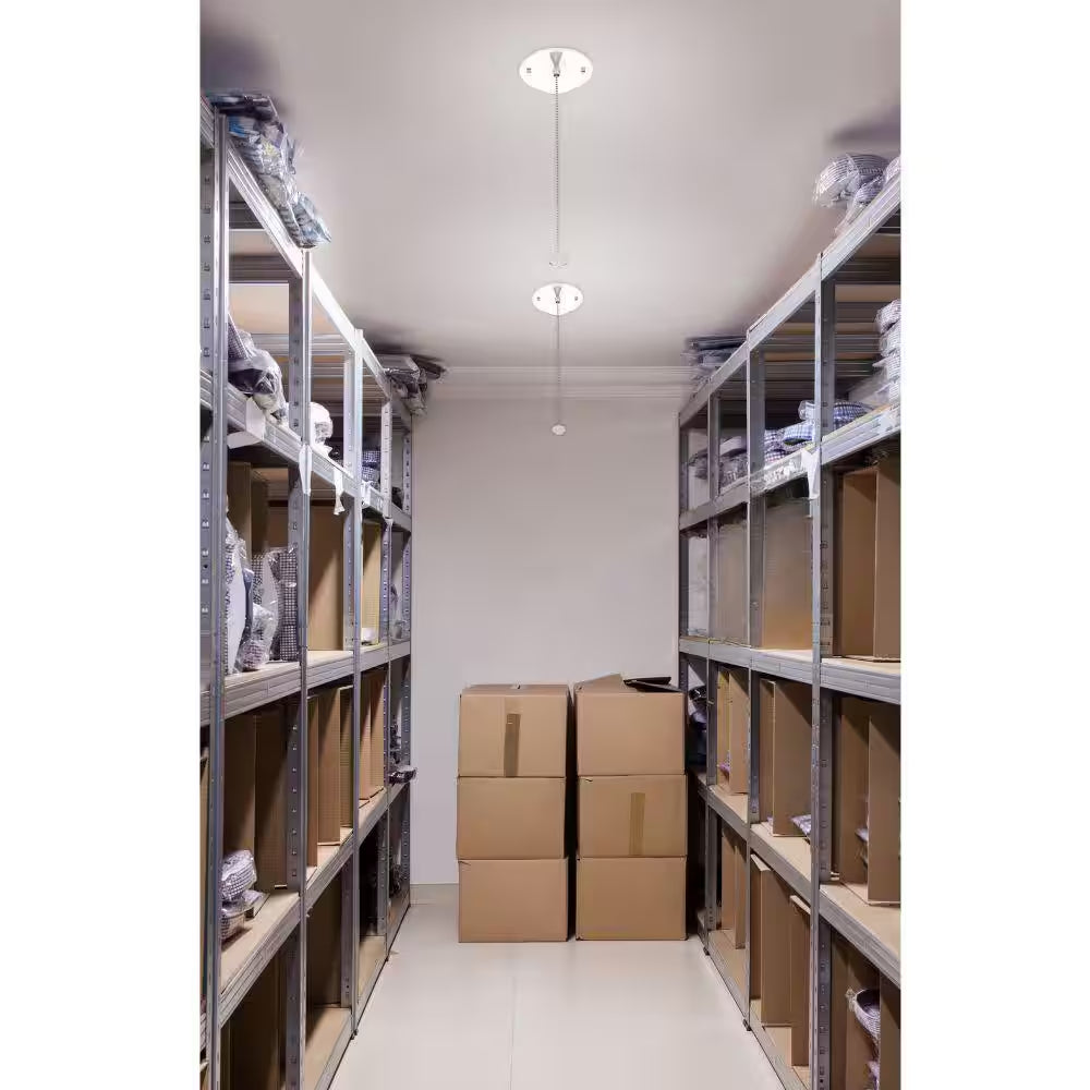 5 In. Closet Light with Pull Chain Utility Light Lampholder LED Flush Mount 650 Lumens 7W Bright White 4000K