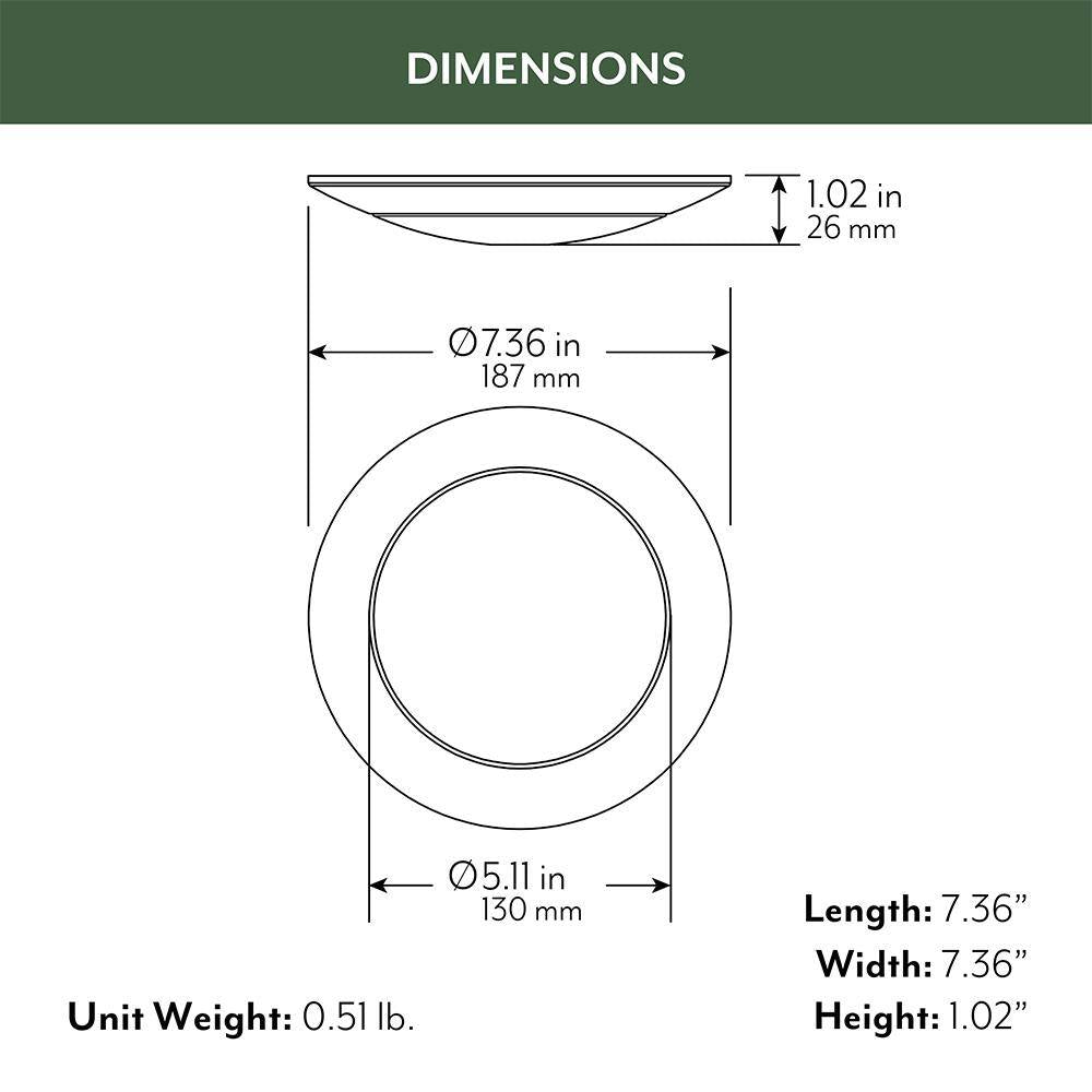 Altair 4 In. Surface Mount Downlight Integrated LED Recessed Trim Light 850 Lumens 10-Watts Adjustable CCT Wet Rated