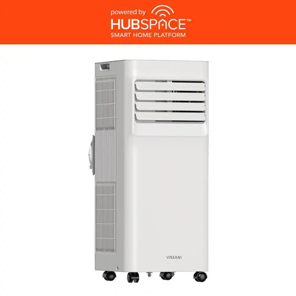 6,000 (DOE) BTU 115-Volt Portable Air Conditioner Cools 250 Sq. Ft. with Remote in White, Powered by Hubspace