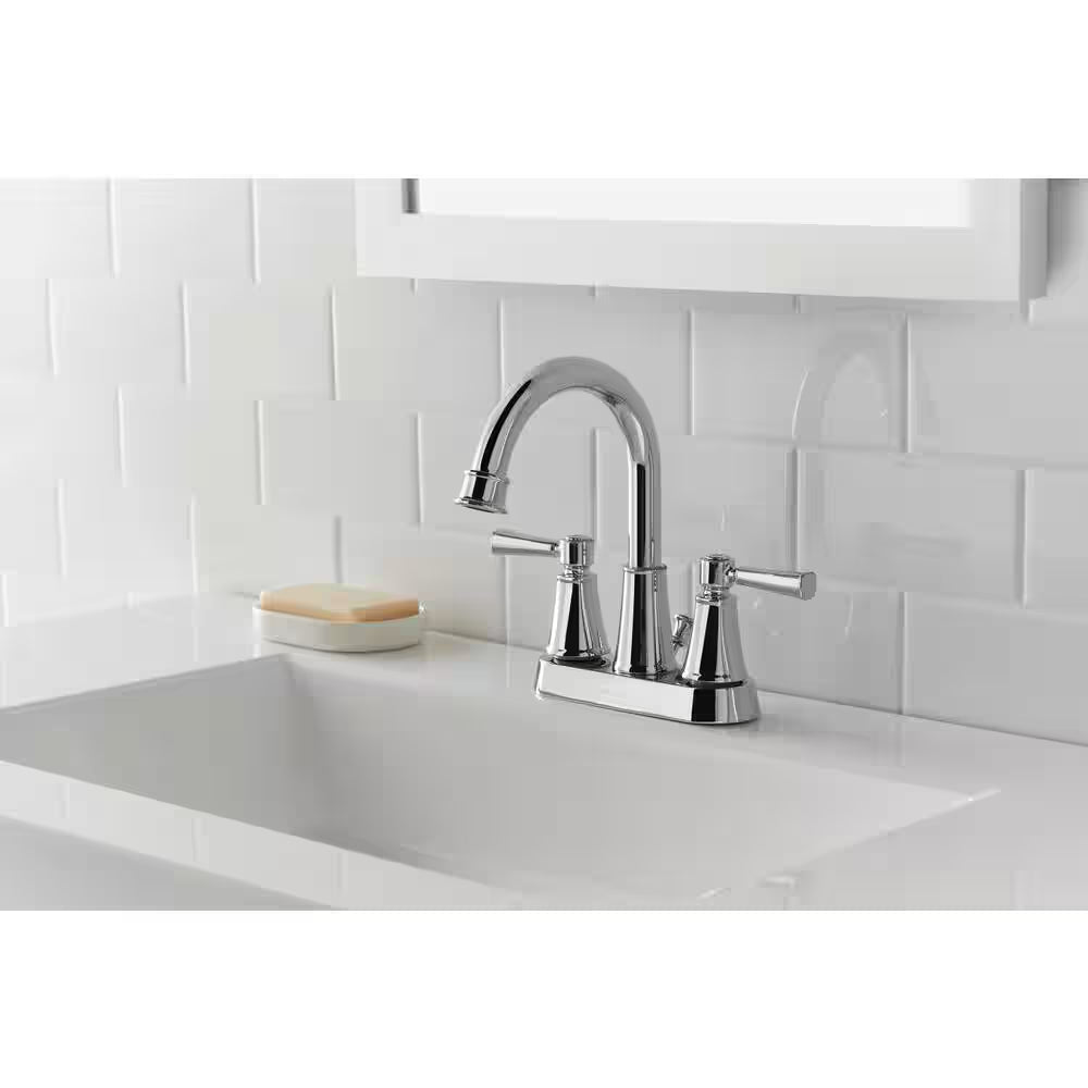 Melina 4 In. Centerset Double Handle High-Arc Bathroom Faucet in Chrome